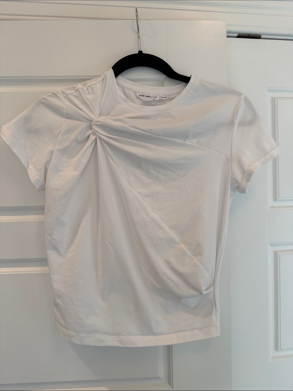 Good American Women’s White Knot-Detail Tee M